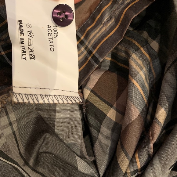 Ladies woven Dressy Plaid Blouse - Picture 4 of 8